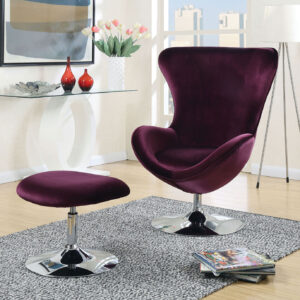 Chair w/ Ottoman, Purple