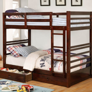 Twin/Twin Bunk Bed, Dark Walnut