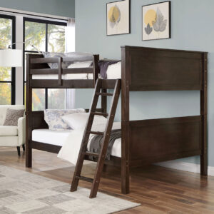 Twin/Twin (Twin/Full) Bunk Bed - HB, FB, Walnut