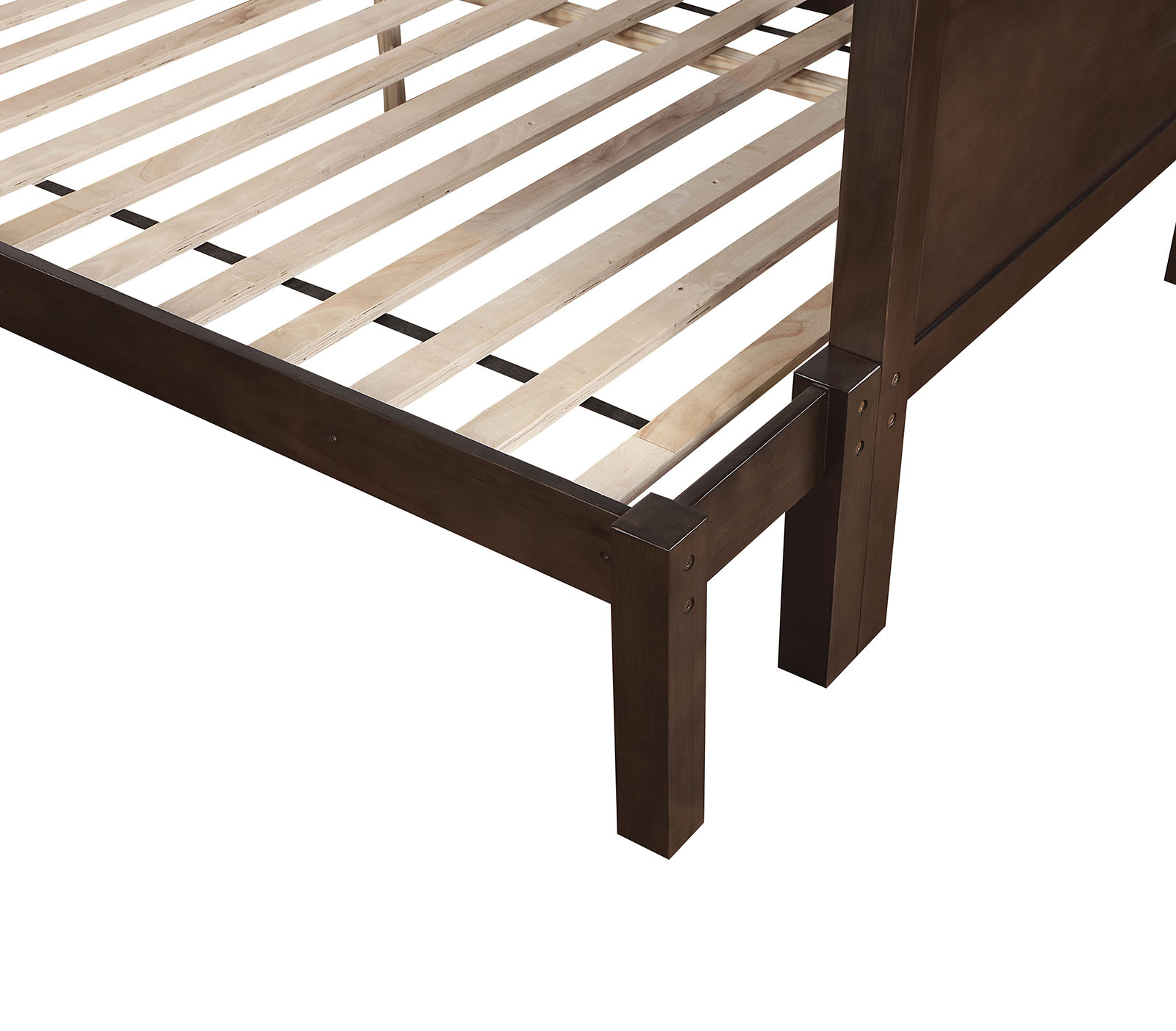 Twin/Twin (Twin/Full) Bunk Bed - Rails, Ladder, Guardrail, Walnut