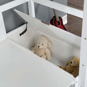 Twin Workstation Loft Bed - Rails, Guardrail, Ladder
