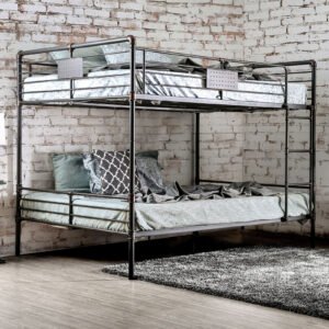 Q/Q Bunk Bed HB, FB, 2 Pc. Large Slat Panels, Ladder, Support Leg