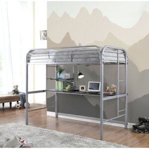 Twin Loft Bed, Silver