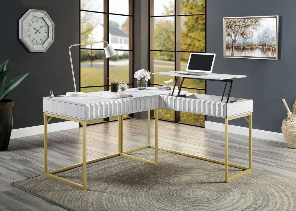 Writing Desk w/ USB & Power Outlet & 1Pc Drawer