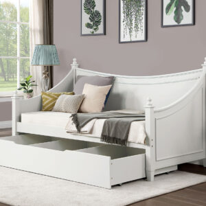 Twin Size Daybed - Rails,Back, White, Lycoris