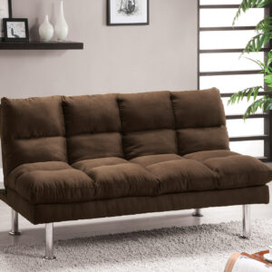 Futon Sofa Bed, Dark Brown