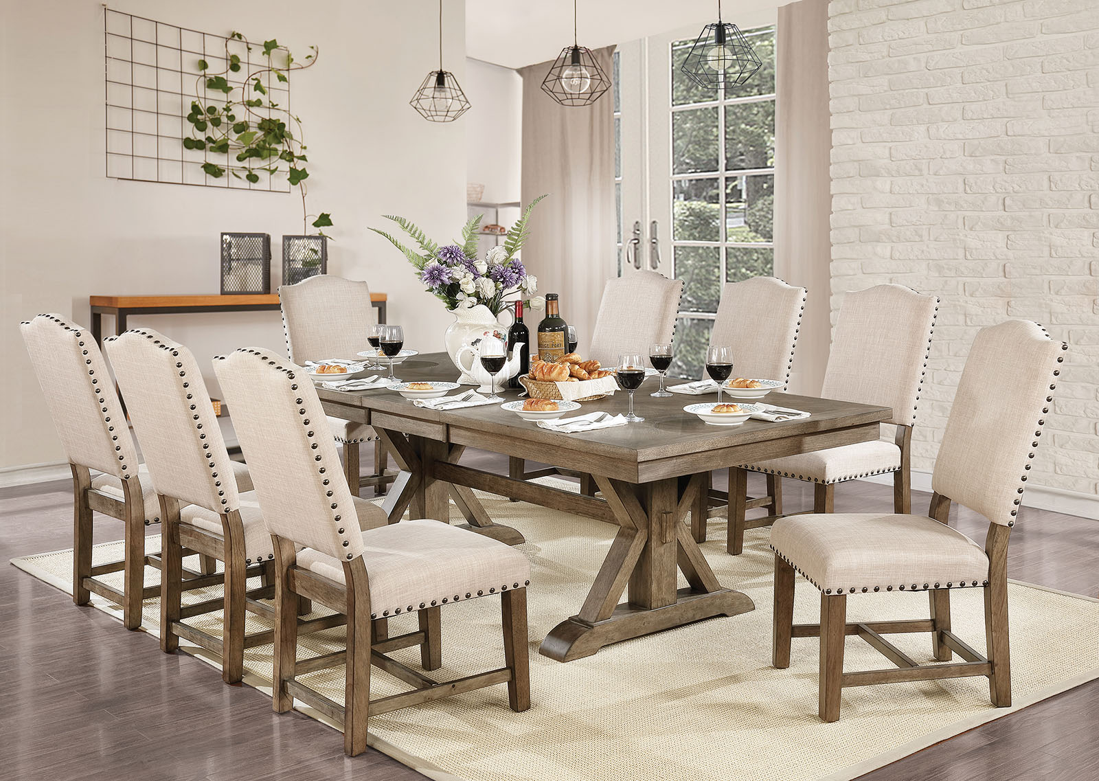 Dining Table Top w/ 1X18" Leaf, Connrcting Rod, Light Oak