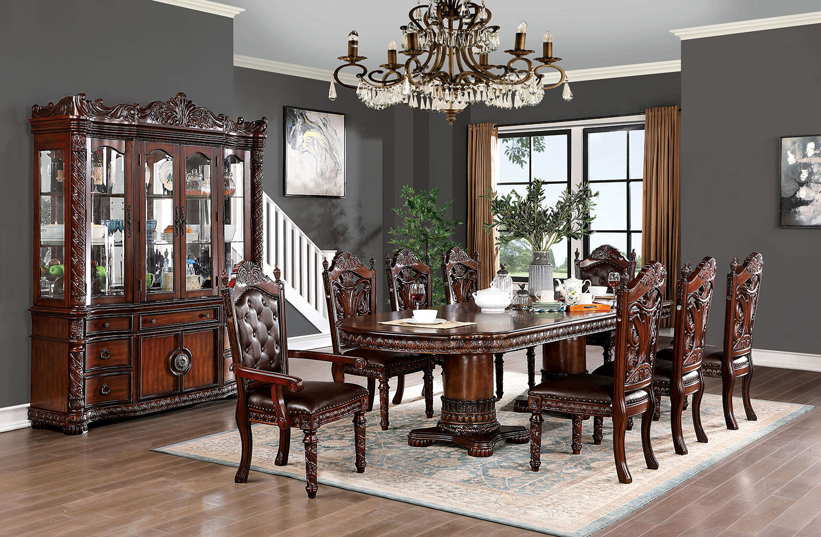 6 Pc. Dining Table Set (2AC+4SC)