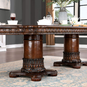 Dining table with 2*18"leaf - Pedestal & Base