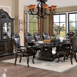 8 Pc. Dining Table Set (2AC+6SC)