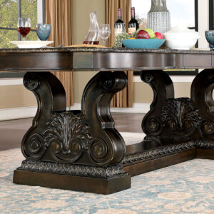 Dining table with 2*15"leaf - Pedestal