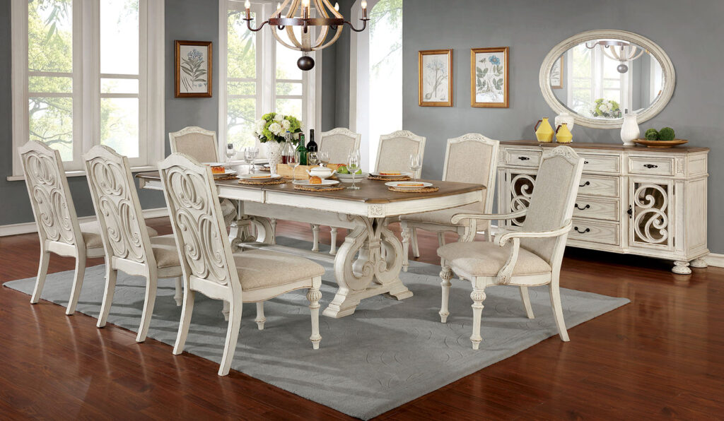 Arcadia Dining Table, Antique White
