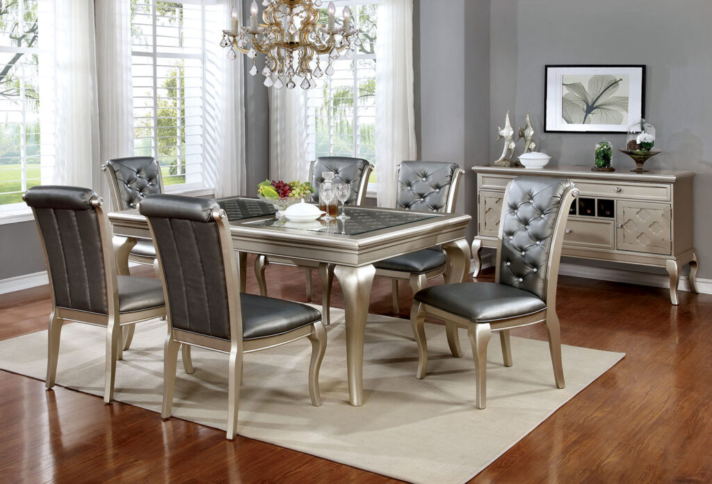 84" Dining Table, Champagne