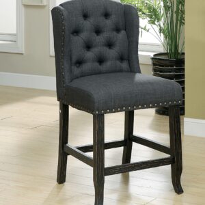 Counter Ht. Wingback Chair, D.Gray (2/CTN)