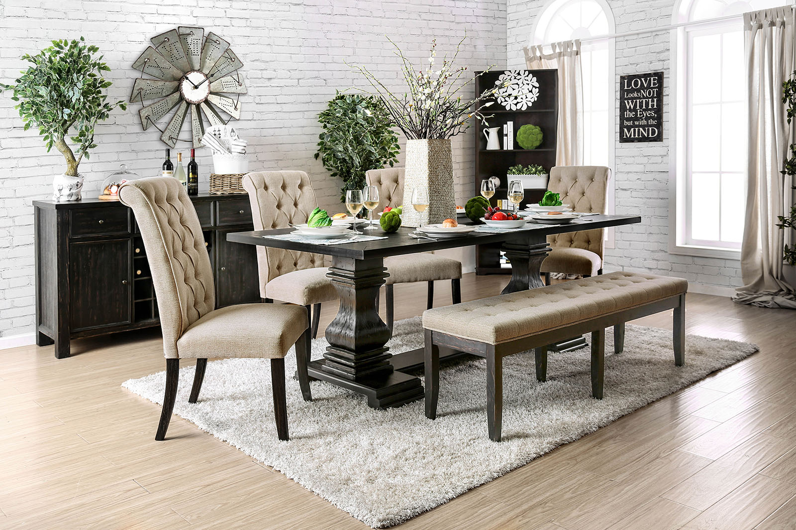Dining Table Base, Antique Black
