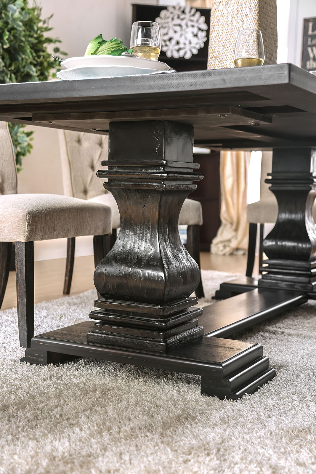 Dining Table Base, Antique Black