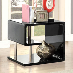 End Table, Black/Chrome
