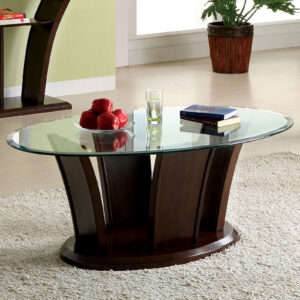 Oval Glass Top Coffee Table