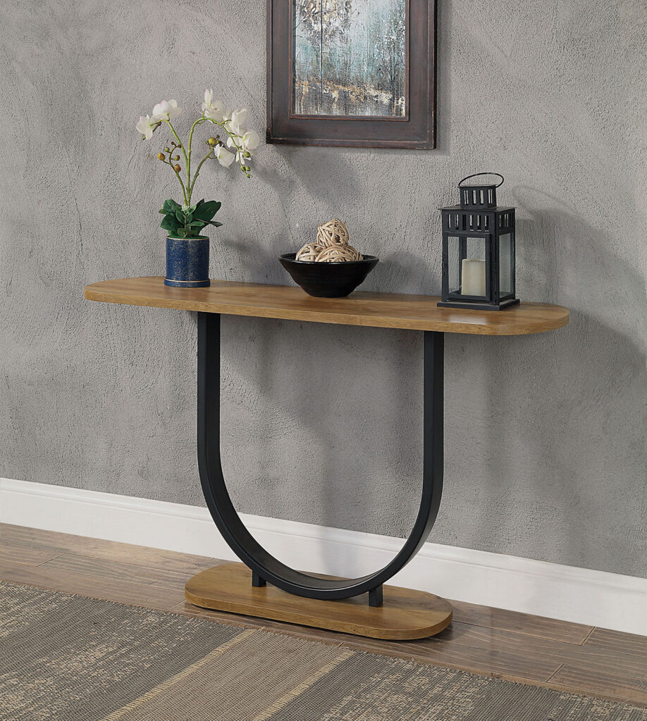 Sofa Table, Rustic Oak/Sand Black