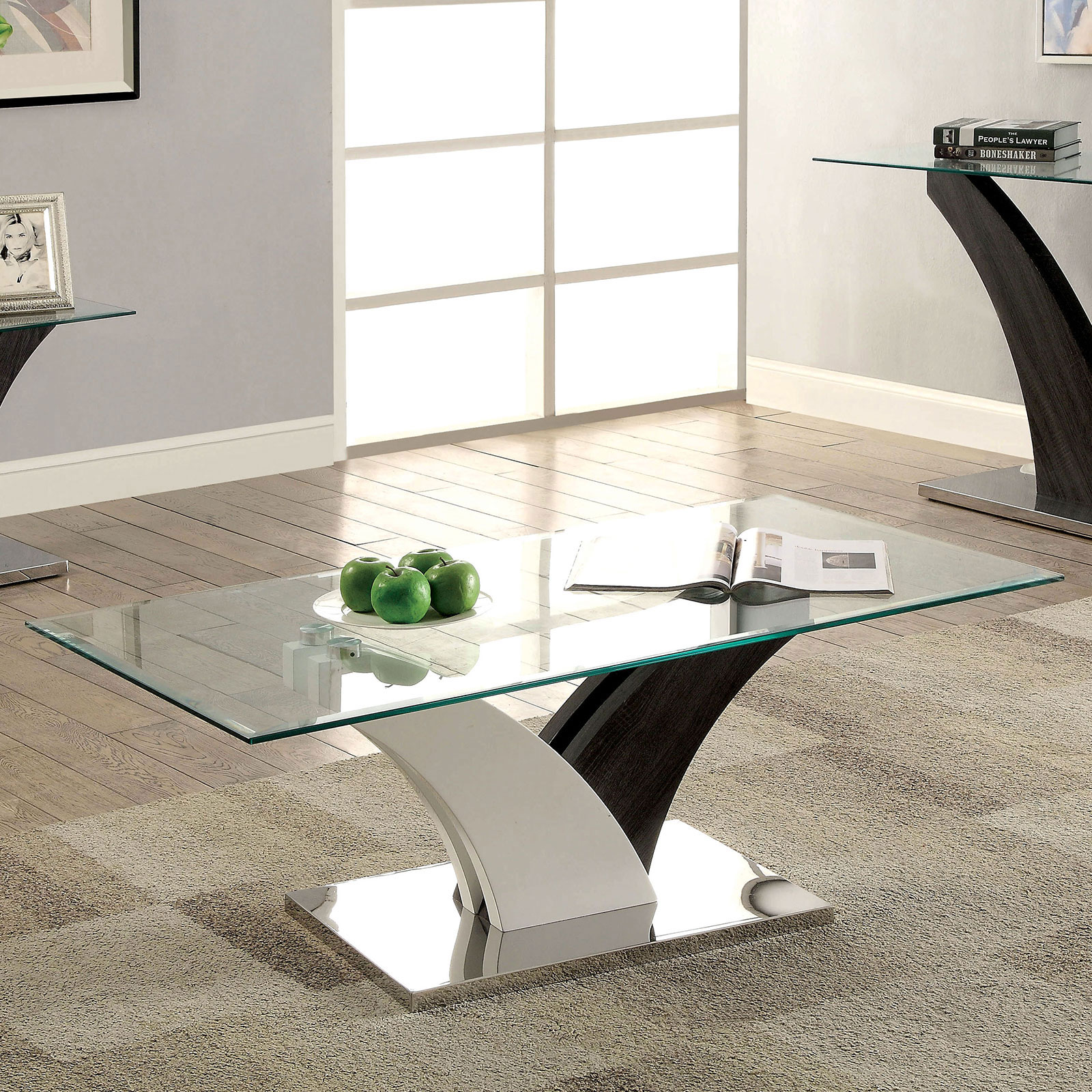 Cooffe Table 8mm Clear Tempered Glass Top, Base