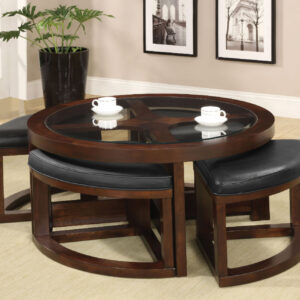 Round Coffee Table w/ 4 Stools