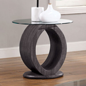 End Table, 8 mm Beveled Clear Tempered Glass & Bottom Board