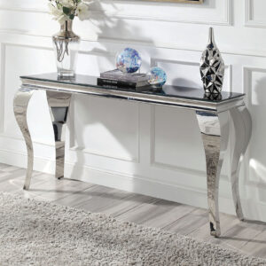 Sofa table 10mm beveled tempered glass top, Black