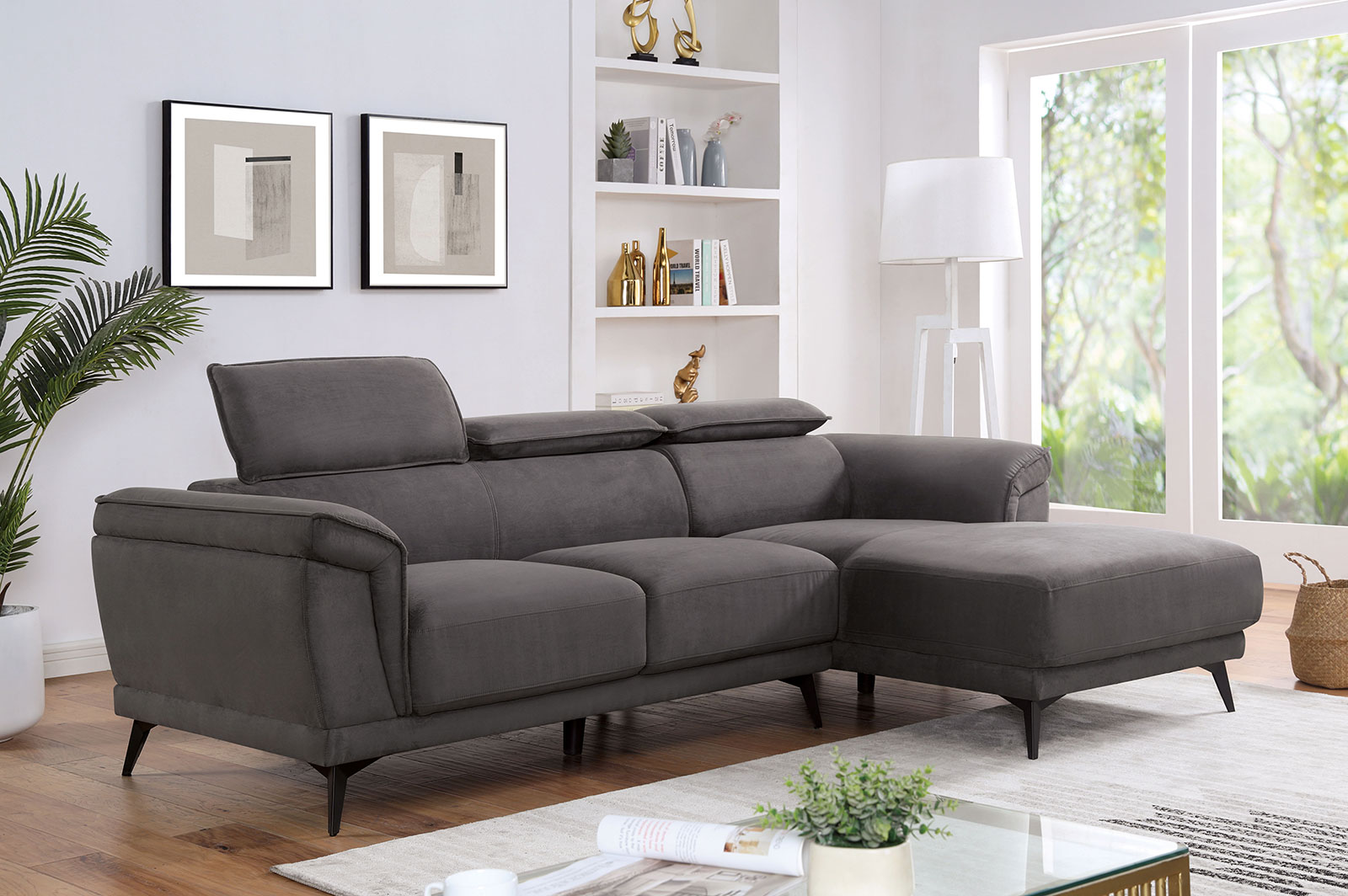 Sectional Left 2 seater sofa, Dark Gray
