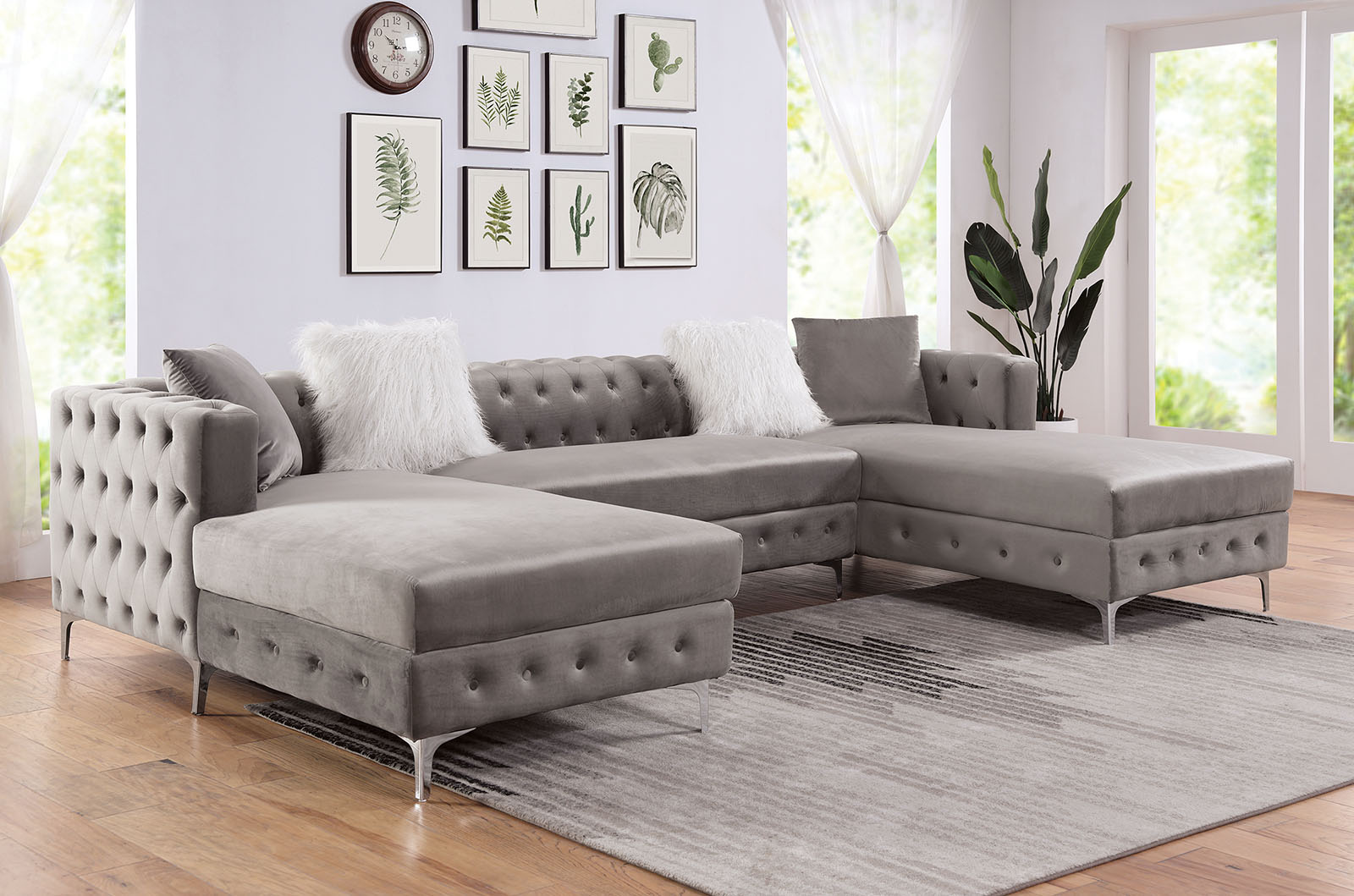 Sectional 1pc Left arm & 1pc right arm, Gray