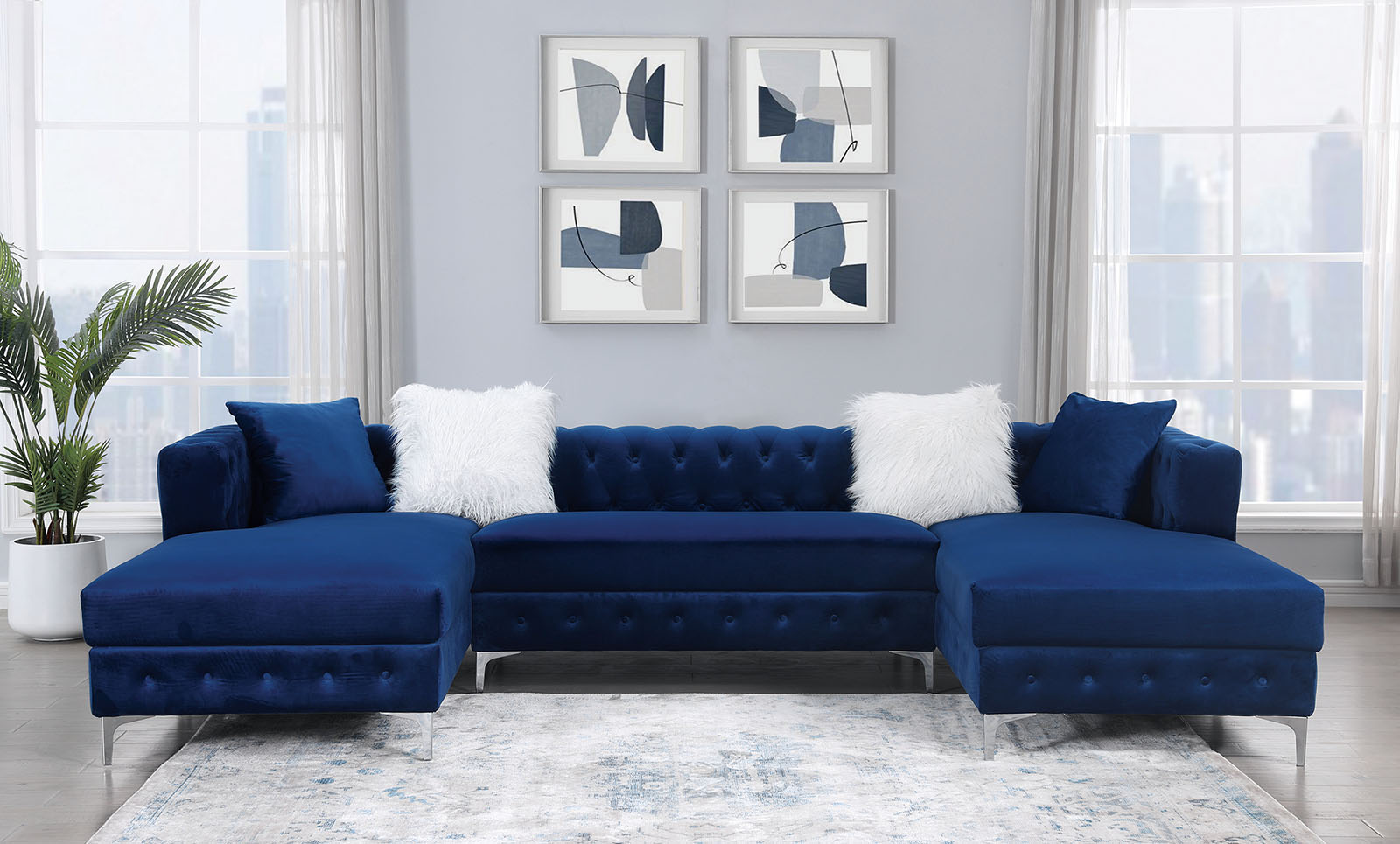 Sectional 1pc Left arm & 1pc right arm, Navy