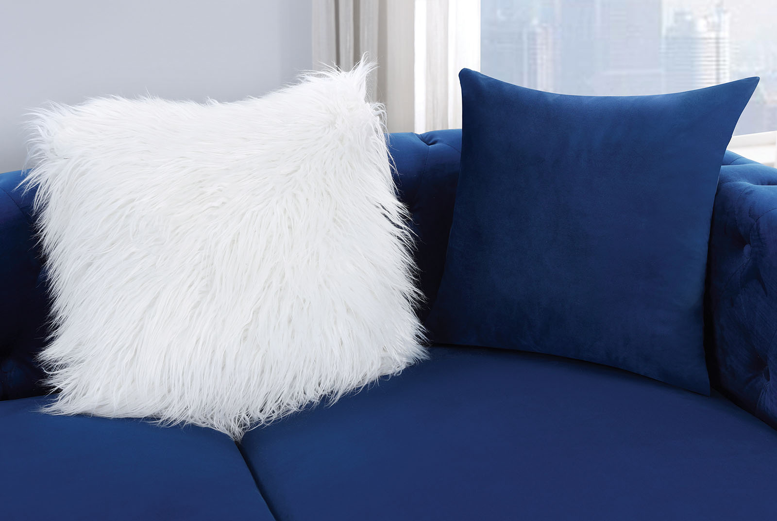 Sectional Left chaise w/ pillows, Navy
