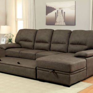 Sectional w/ Pullout Sleeper, Ash Brown