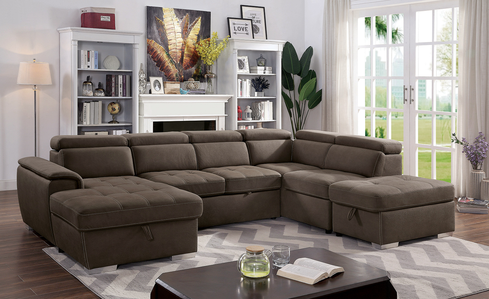 Armless Loveseat w/Pullout Sleeper
