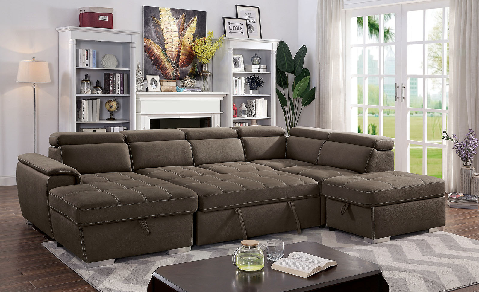 Armless Loveseat w/Pullout Sleeper