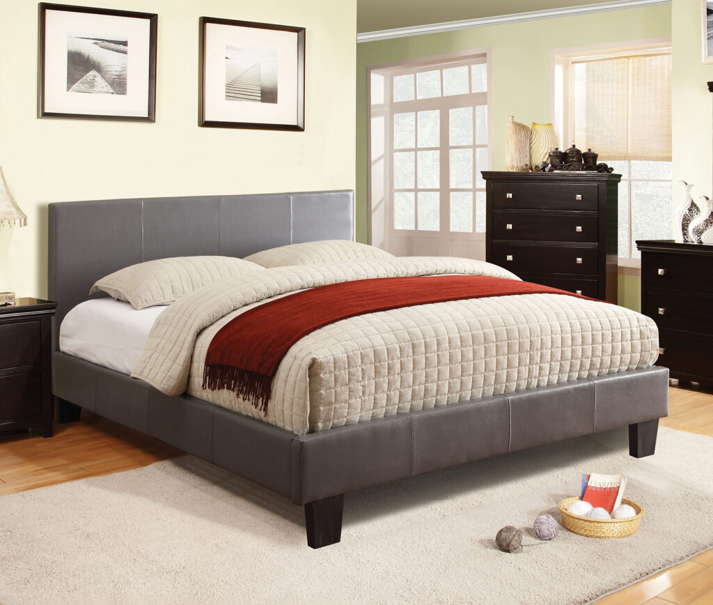 E.King Bed, Gray