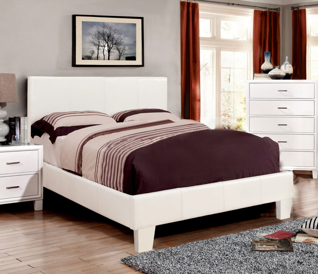 Queen Bed, White