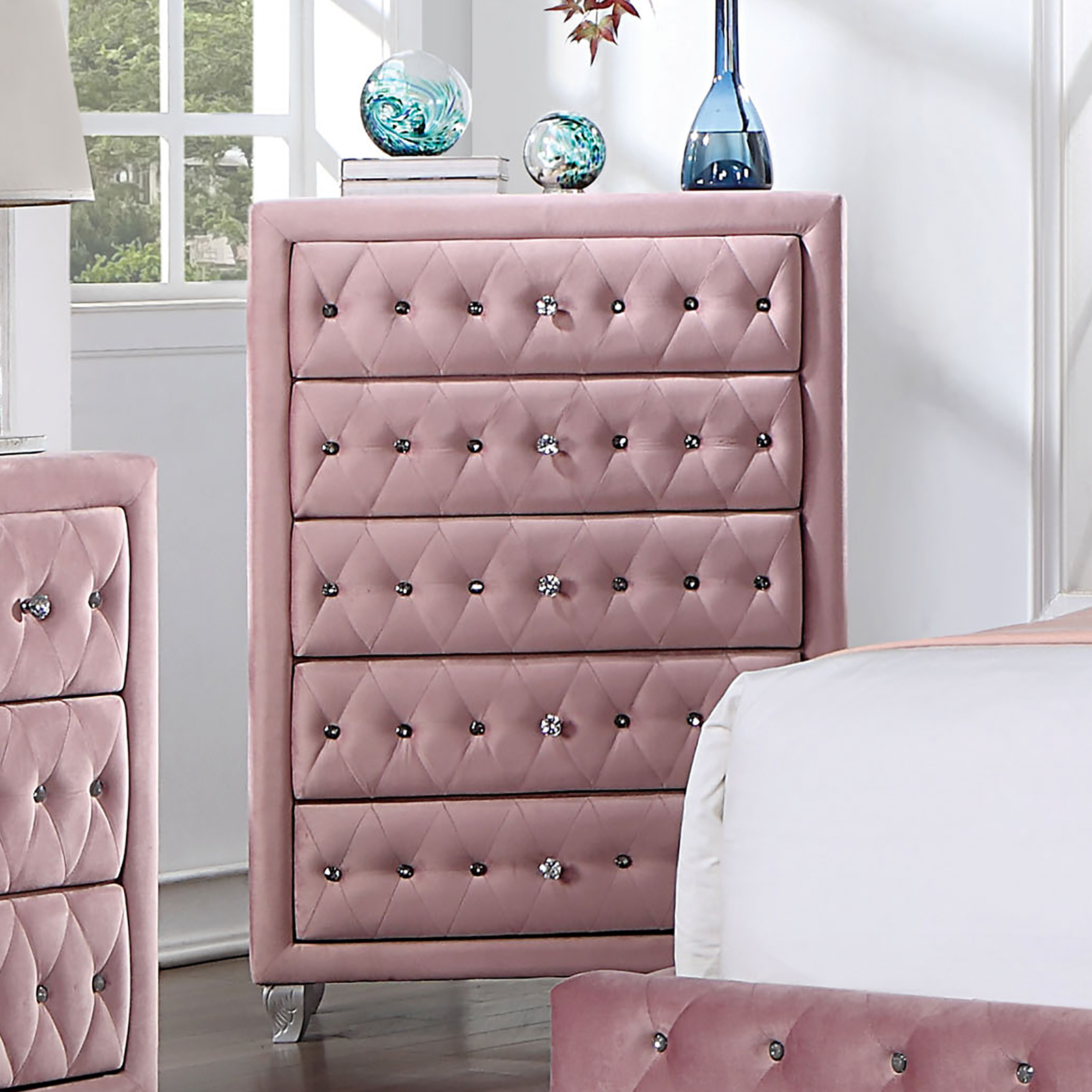 Upholstered Full Bed FB, Rails, 4Pcs Slats