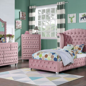 Upholstered Twin Bed FB, Rails, 4Pcs Slats