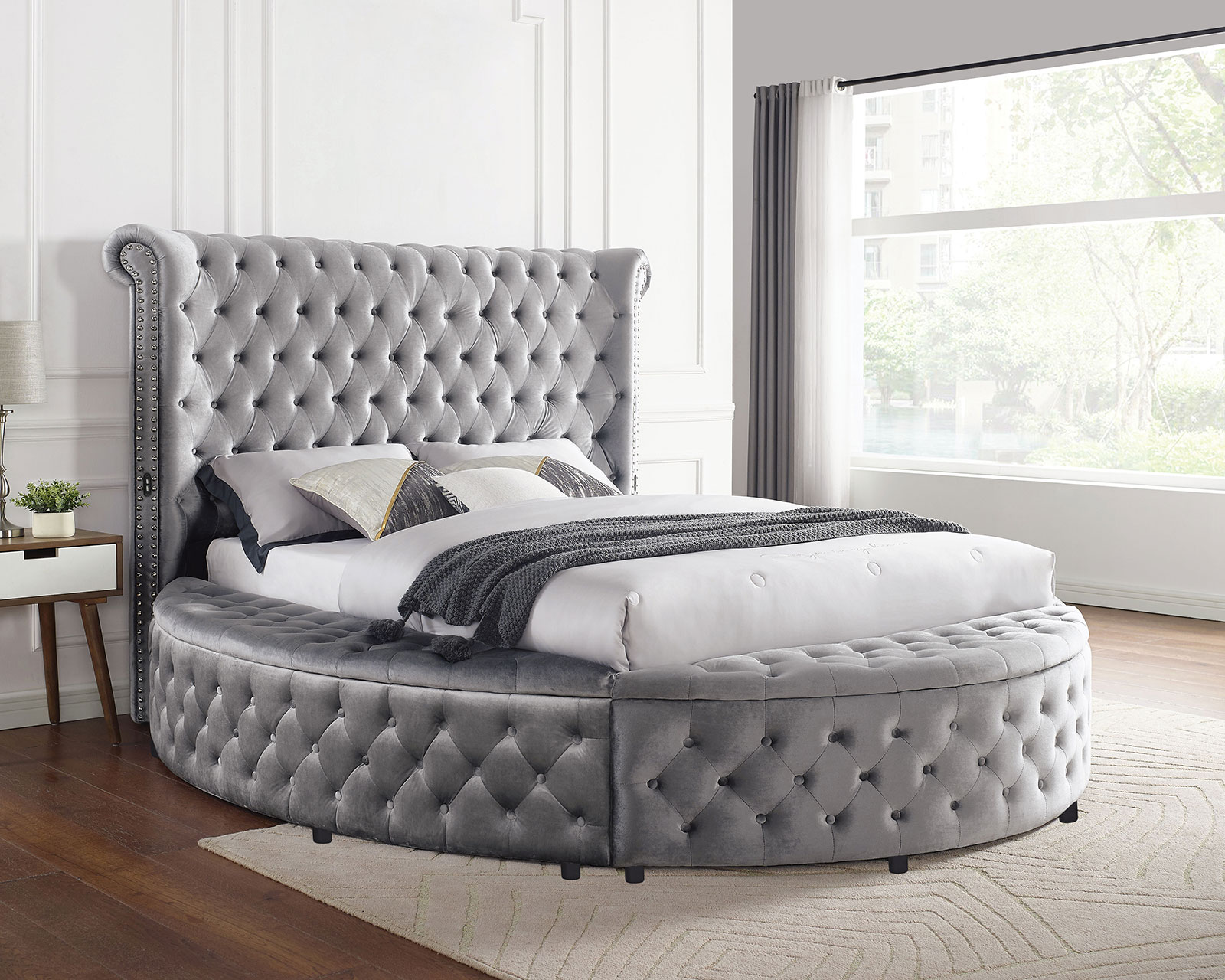 E.King Bed HB legs, storage FB base & Rails - side board, 8pcs supports leg