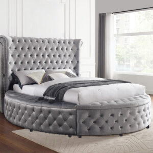 E.King Bed HB panel, 12pcs Slats, storage FB top board & Rails - top & bott