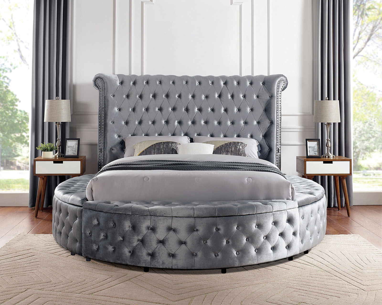 E.King Bed HB legs, storage FB base & Rails - side board, 8pcs supports leg