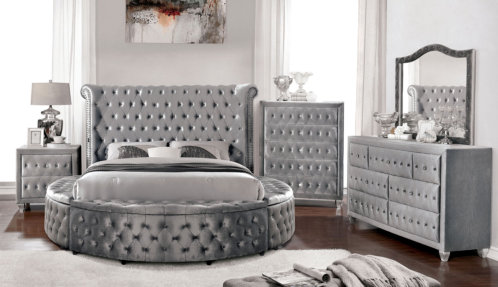 E.King Bed HB legs, storage FB base & Rails - side board, 8pcs supports leg