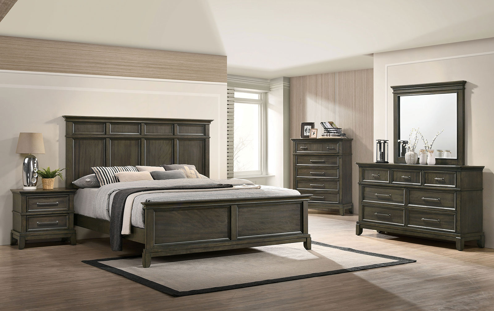 Queen Bed HB, FB, 4Pcs Slats