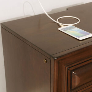 Nightstand w/ USB, Brown Cherry