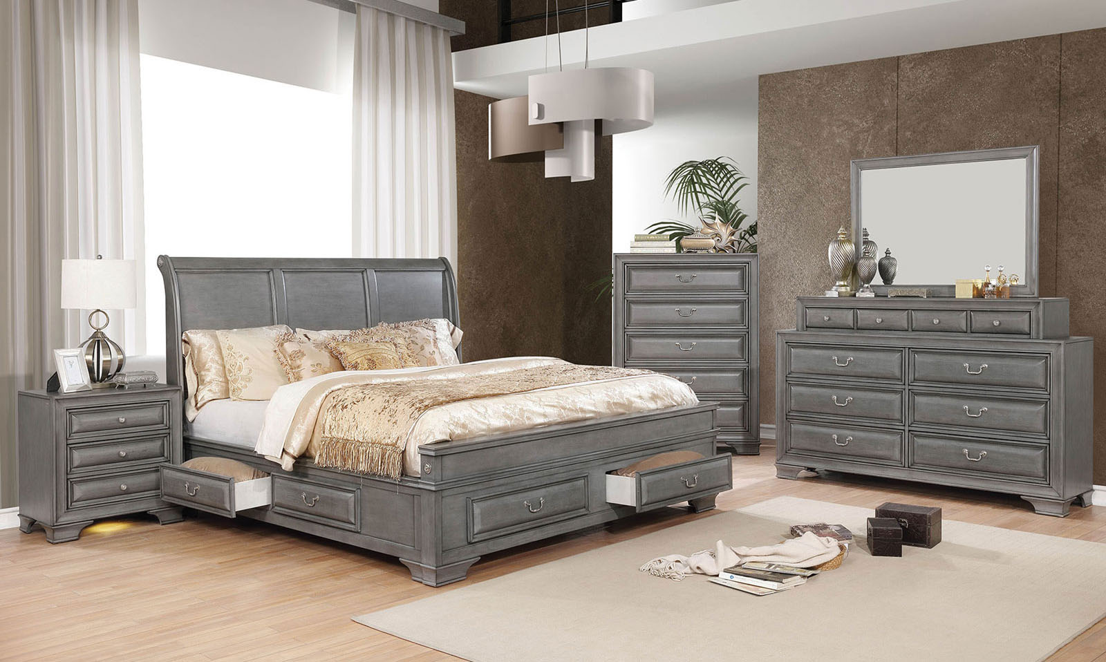 Queen Bed 2 Pc. Drawers For FB