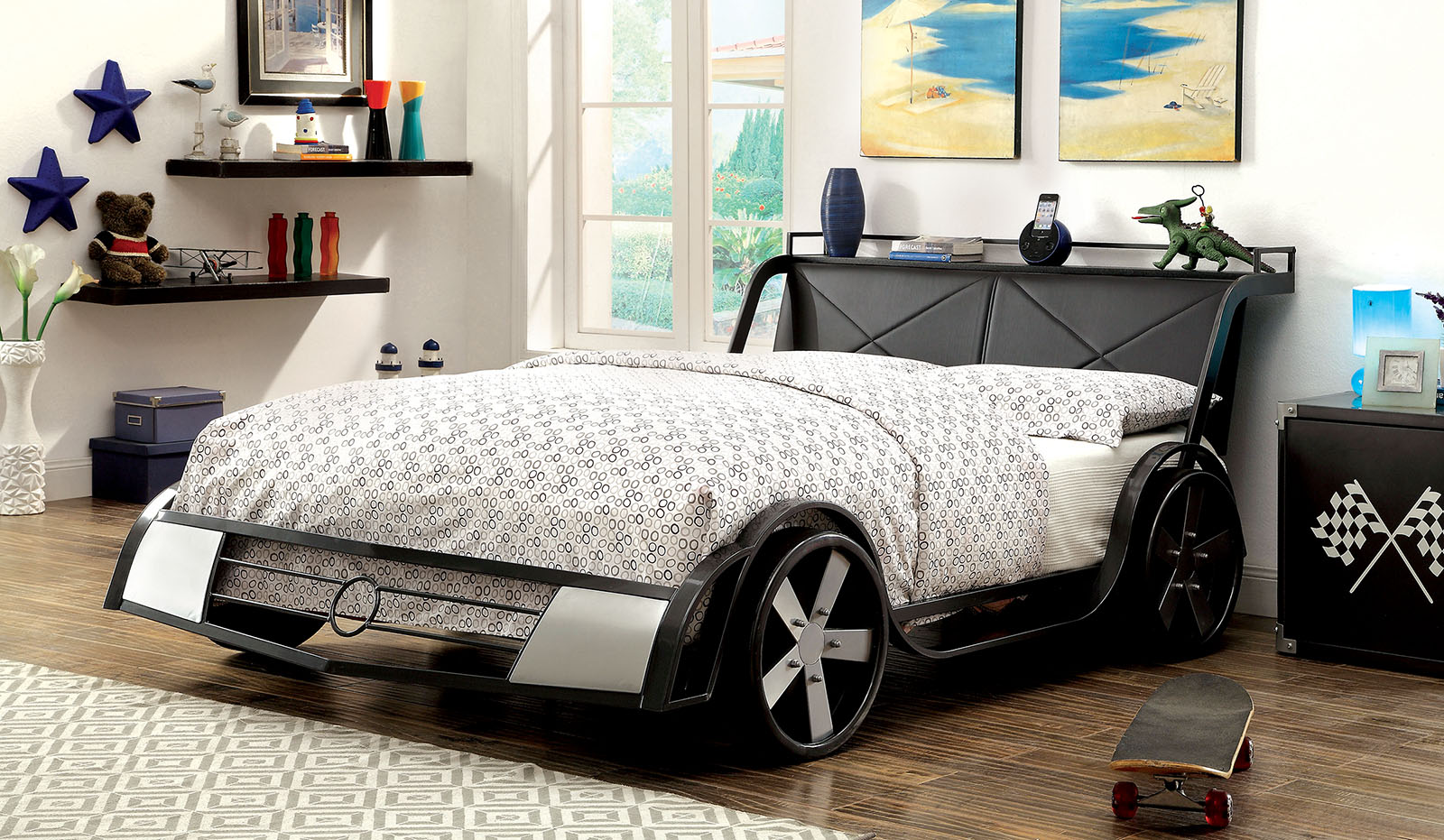 Full Bed Rail, Book Shelf, Gt Racer