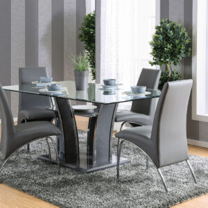 Glass Top Dining Table, White