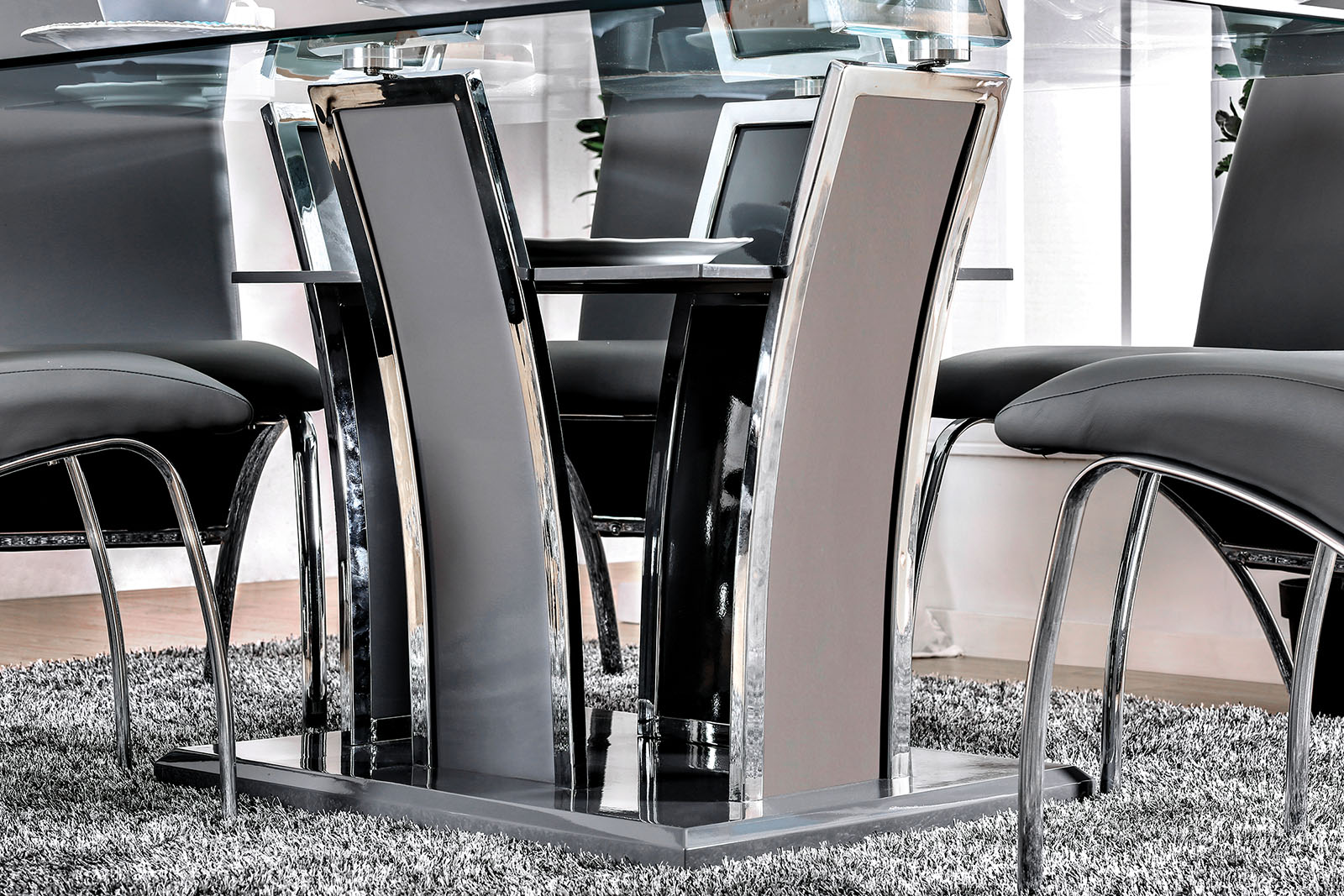 Glass Top Dining Table, White