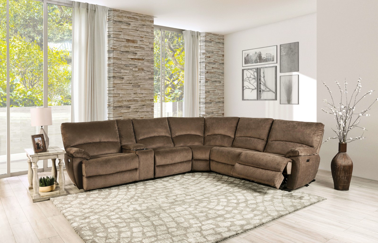 Power Sectional, Brown