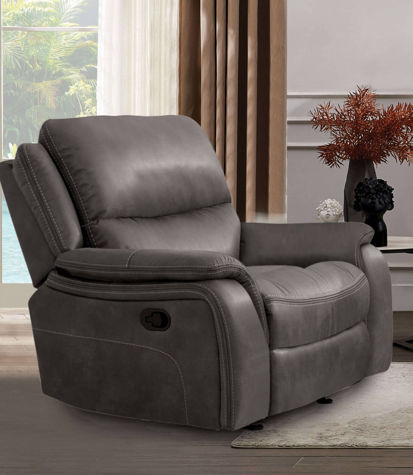 Glider Recliner, Dark Gray